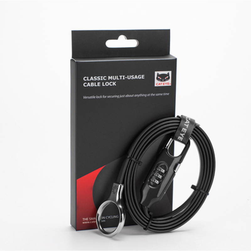 Cateye Helmet Cable Lock – Password Steel Wire Lock for Bike & Scooter