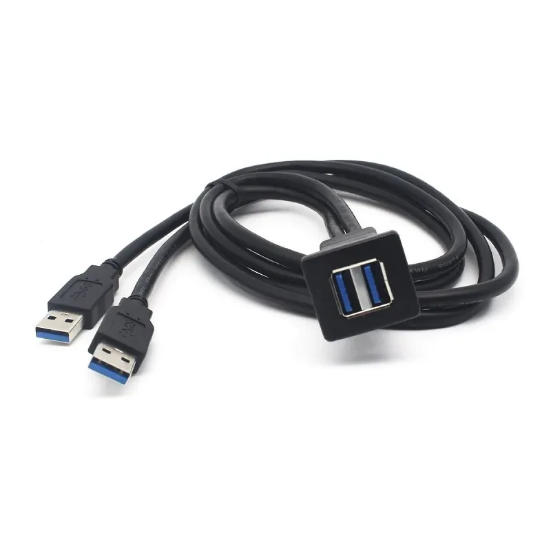Dual USB 3.0 Extension Cable – Waterproof Car Dashboard Port