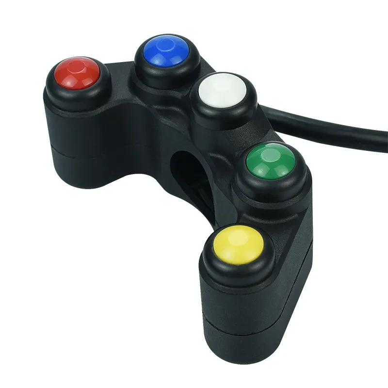 Five-Function CNC Motorcycle Switch – Horn, Lights & Accessories