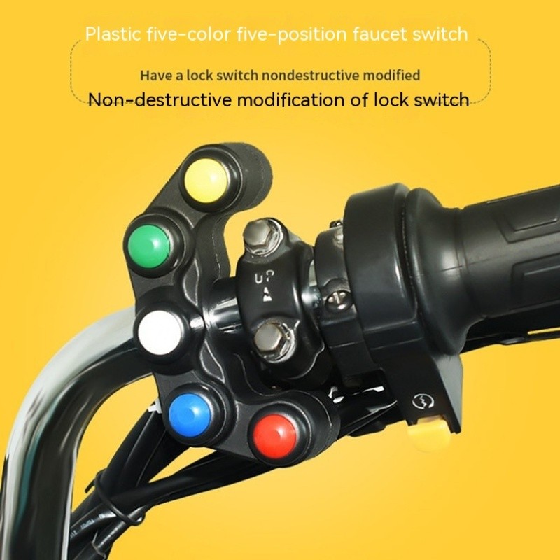 Five-Function CNC Motorcycle Switch – Horn, Lights & Accessories