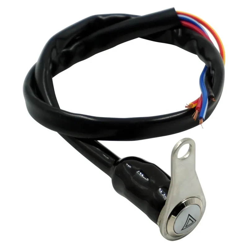 Metal Button Double Flash Switch with Light Ring β Stainless Steel Motorcycle Modification Switch (KG-057A)