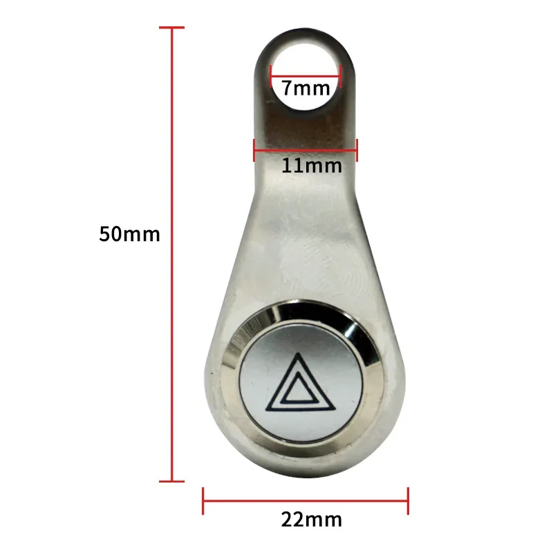 Metal Button Double Flash Switch with Light Ring β Stainless Steel Motorcycle Modification Switch (KG-057A)