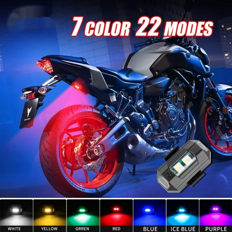 Motorcycle 7-Color Wireless Warning Light β Rechargeable LED Signal