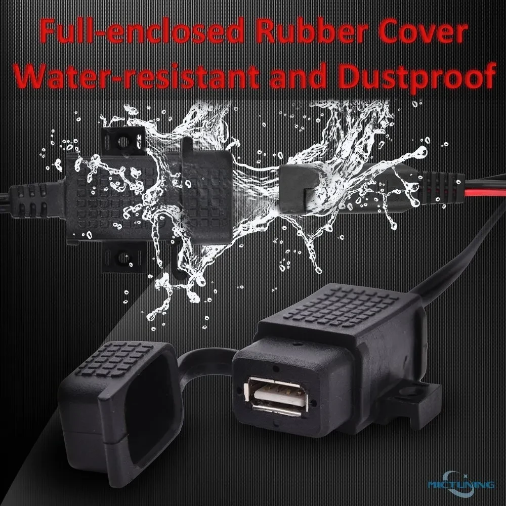 Motorcycle SAE to USB Adapter – 5V/2.1A Phone GPS Charger