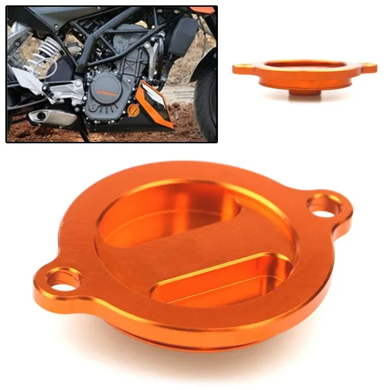 Orange CNC Oil Filter Cap for KTM Duke 125 200 390 Bike