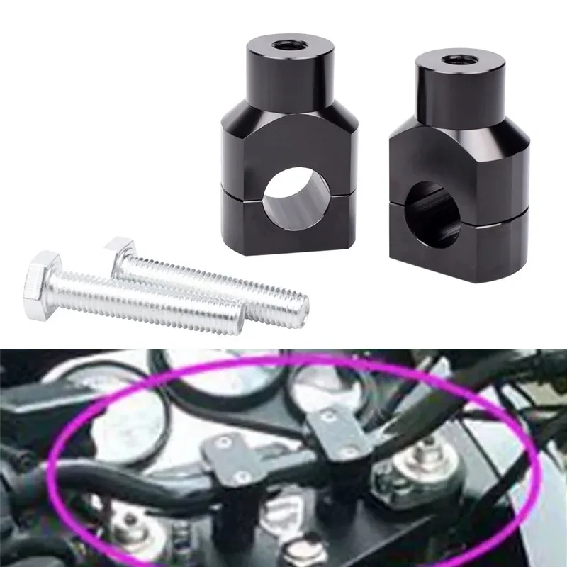 Harley 25MM Handlebar Riser Set – Durable Black & Silver Mounts