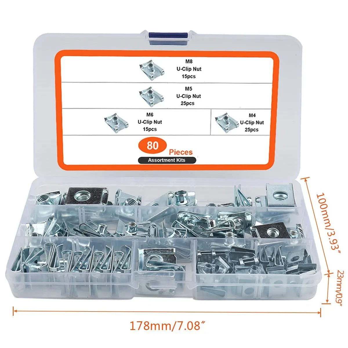 80PCS Self-Tapping Spring Nut Clip Set – Universal Fastener Kit