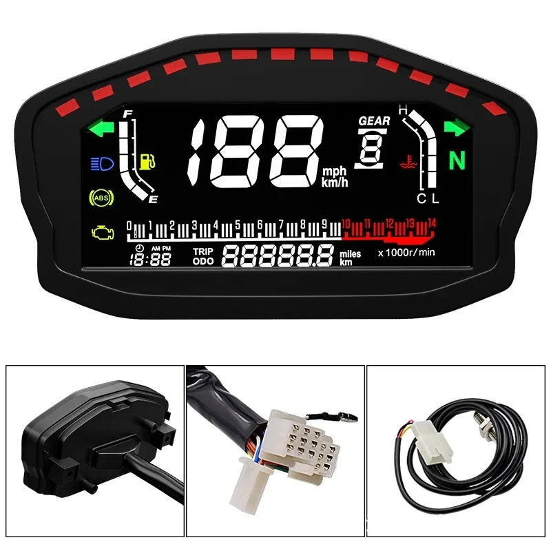 Universal Motorcycle LCD Color Screen Odometer β 12V Digital Display