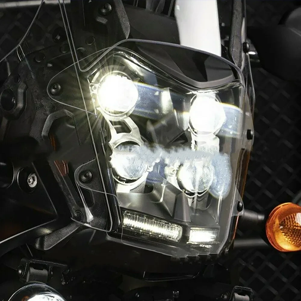 Tenere 700 Headlamp Guard Cover – Clear & Fluorescent Shield