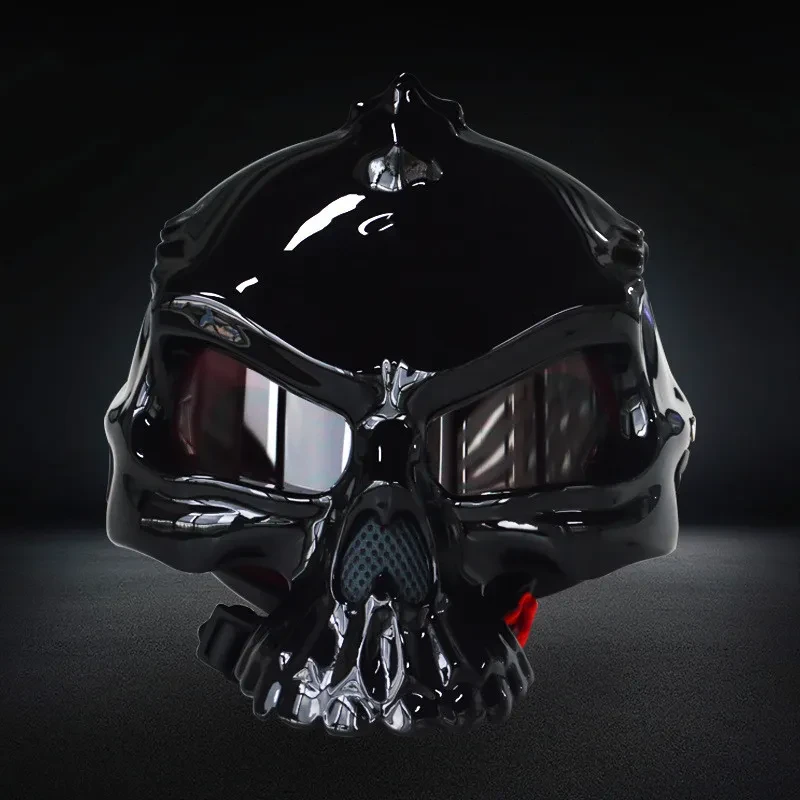 Dual-Sided Skull Art Helmet for Motorcycle Riders