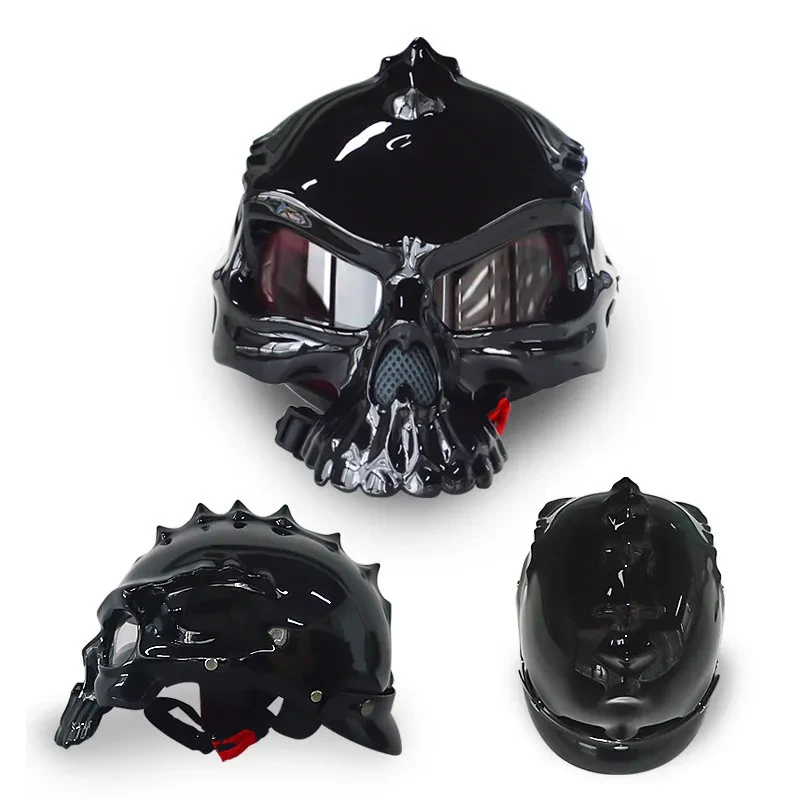 Dual-Sided Skull Art Helmet for Motorcycle Riders