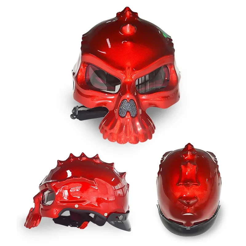 Dual-Sided Skull Art Helmet for Motorcycle Riders