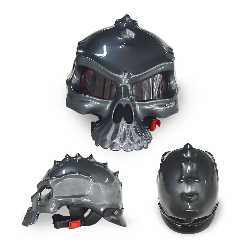 Dual-Sided Skull Art Helmet for Motorcycle Riders