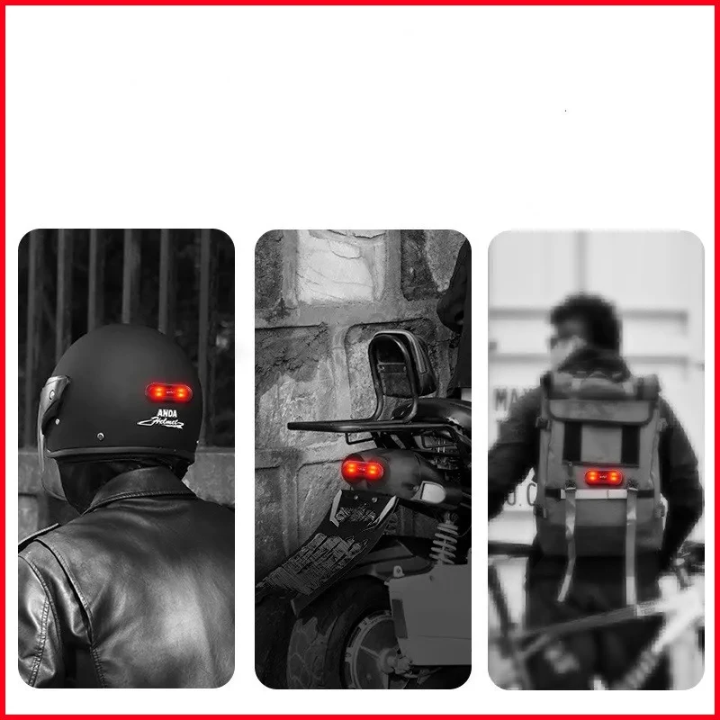 Rechargeable LED Helmet Tail Light for Motorcycles and Bicycles