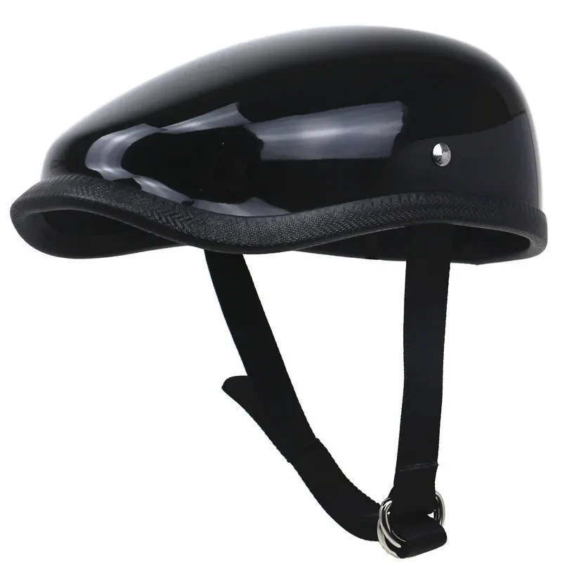 Retro Japanese Beret-Style Fiberglass Motorcycle Half Helmet