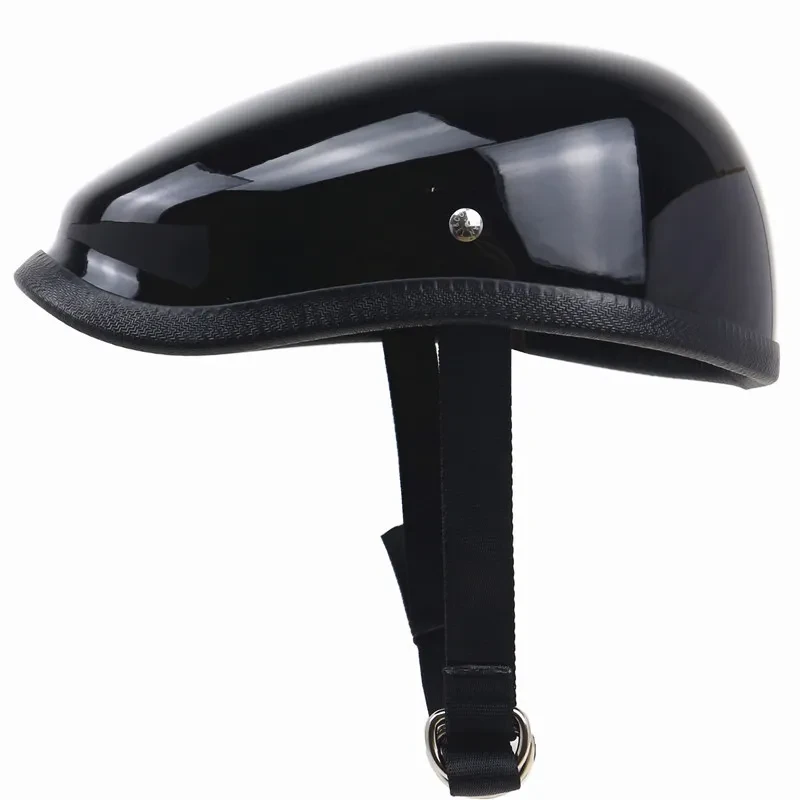 Retro Japanese Beret-Style Fiberglass Motorcycle Half Helmet
