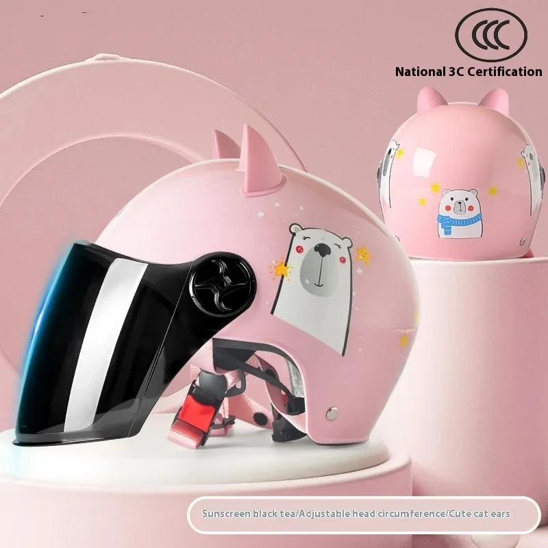 Cute 3C Certified Kids Helmet for Electric Bike Riders