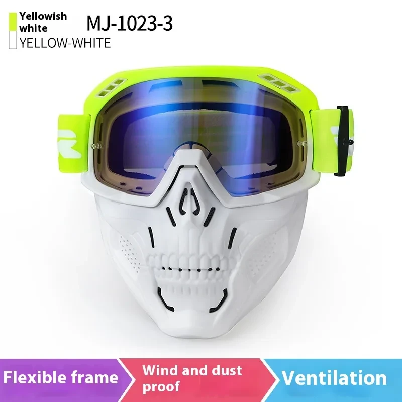 Trendy Full-Rim Motorcycle Goggles with Windproof Mask