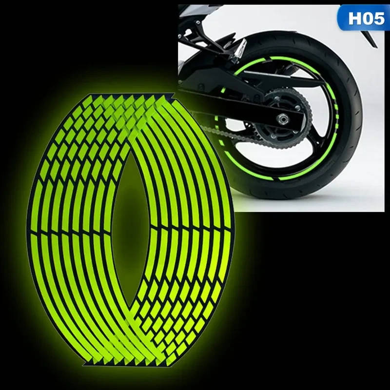 Racemoto Reflective Motorcycle Wheel Rim Stickers PVC Set