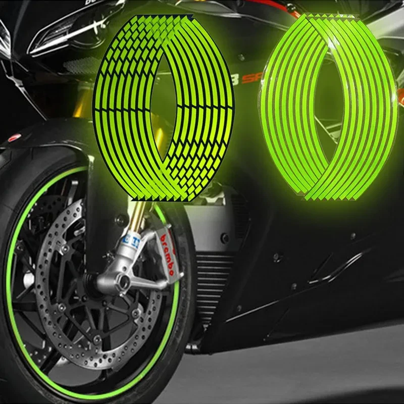 Racemoto Reflective Motorcycle Wheel Rim Stickers PVC Set
