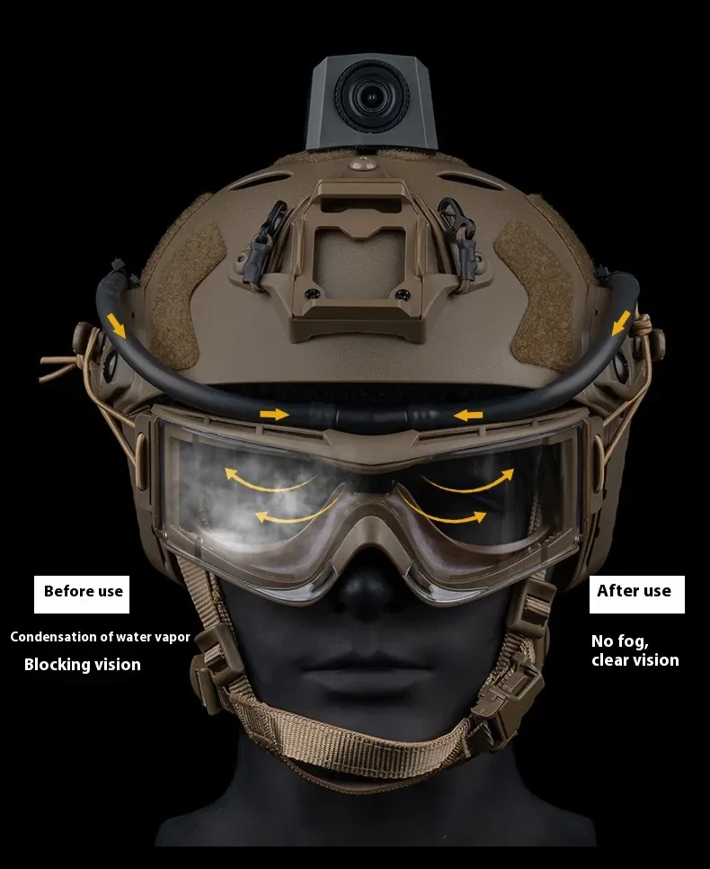 Frameless Anti-Fog Tactical Riding Goggles β Black