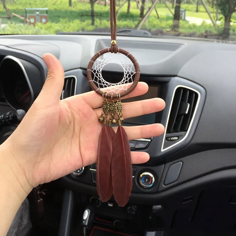Bohemian Feather Car Charm & Wind Chime | Rear View Mirror Accessory