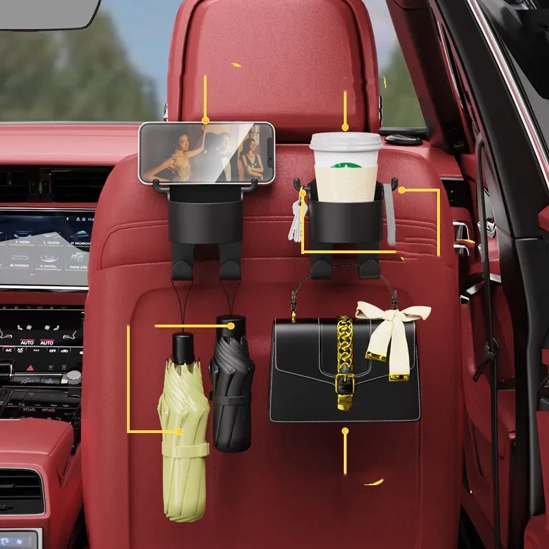 Car Seat Back Hook & Cup Holder | Smart Hidden Storage Organizer