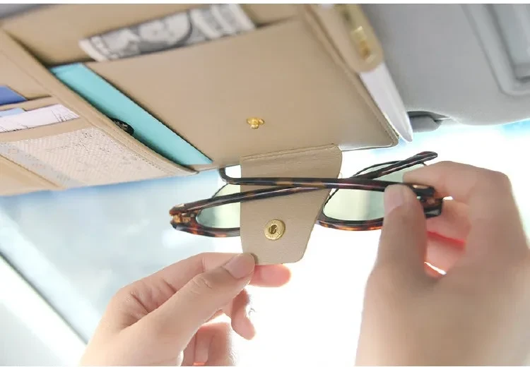 Elegant PU Leather Car Visor Holder – Keep Essentials Organized