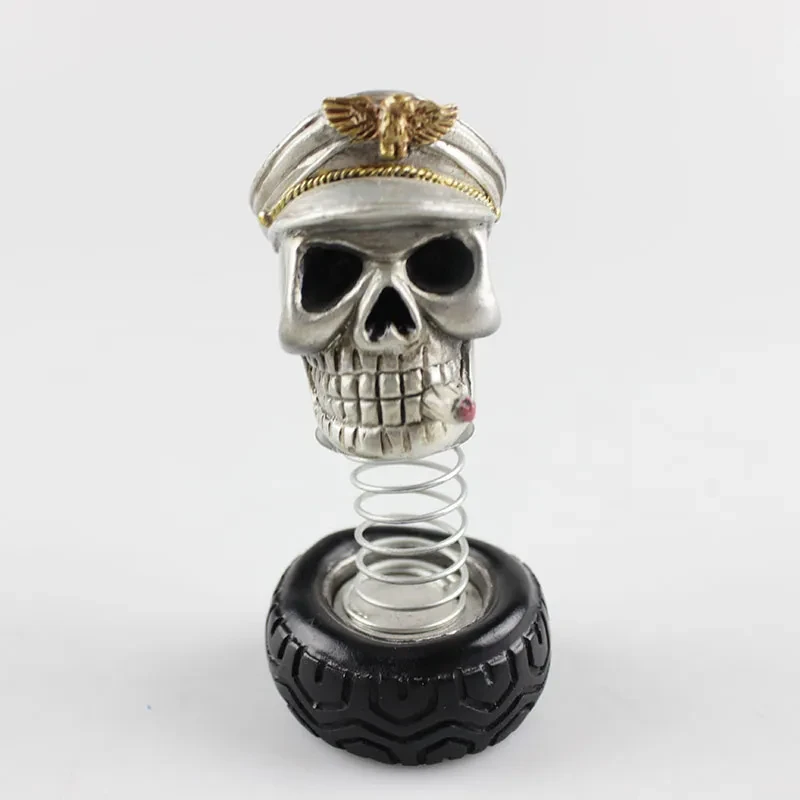 Swinging Skull Car Ornament – Funny Resin Dashboard Decoration
