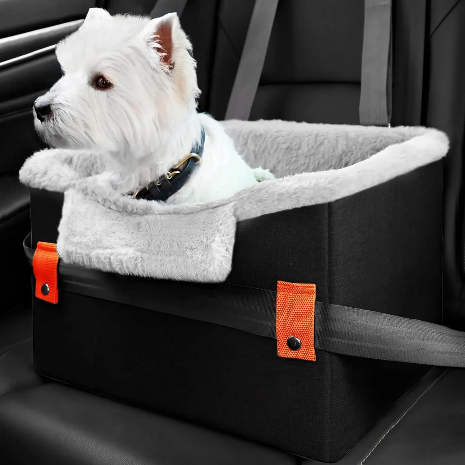 CozyRide Small Dog Car Seat – Portable Booster Seat with Safety Leash