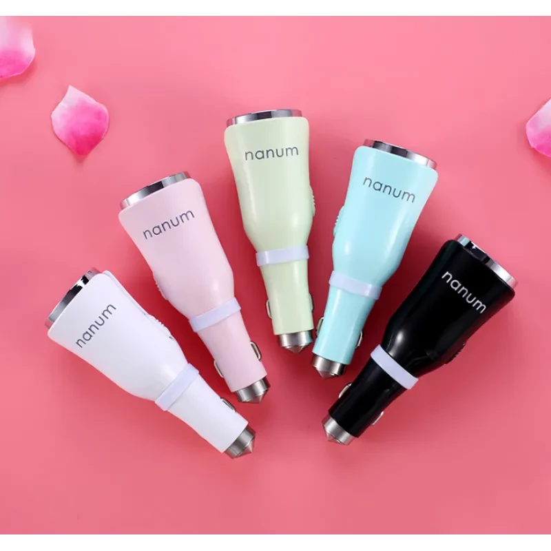 Nanum USB Car Aroma Diffuser & Dual Charger | 5-Color Air Freshener