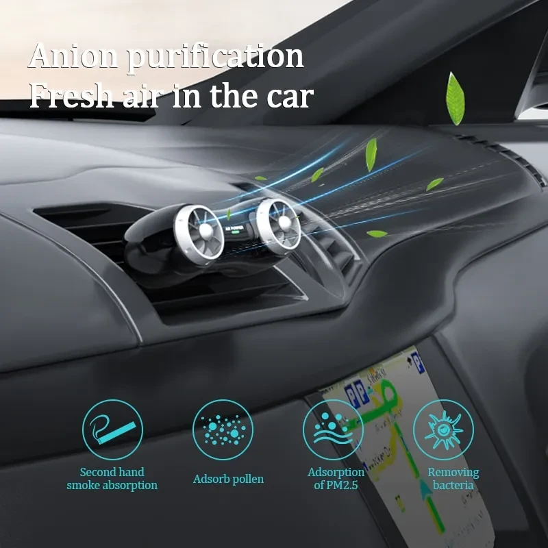 Car Negative Ion Air Purifier | Mini USB Fresh Air Cleaner for Vehicle