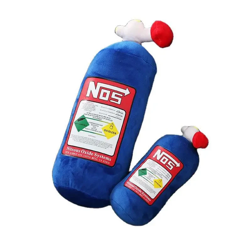NOS Nitrogen Bottle Car Headrest Pillow Blue Plush Cushion