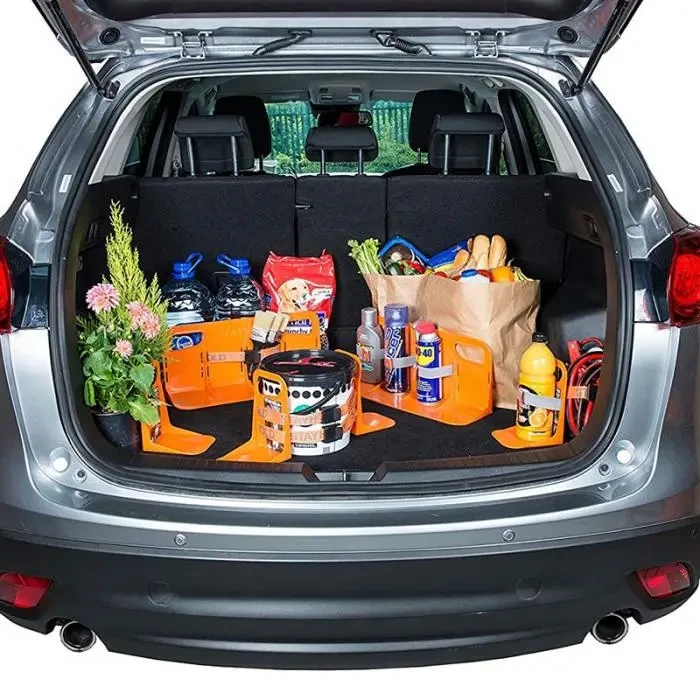 DriveMate Trunk Organizer Rack | Shake-Proof Car Storage Holder