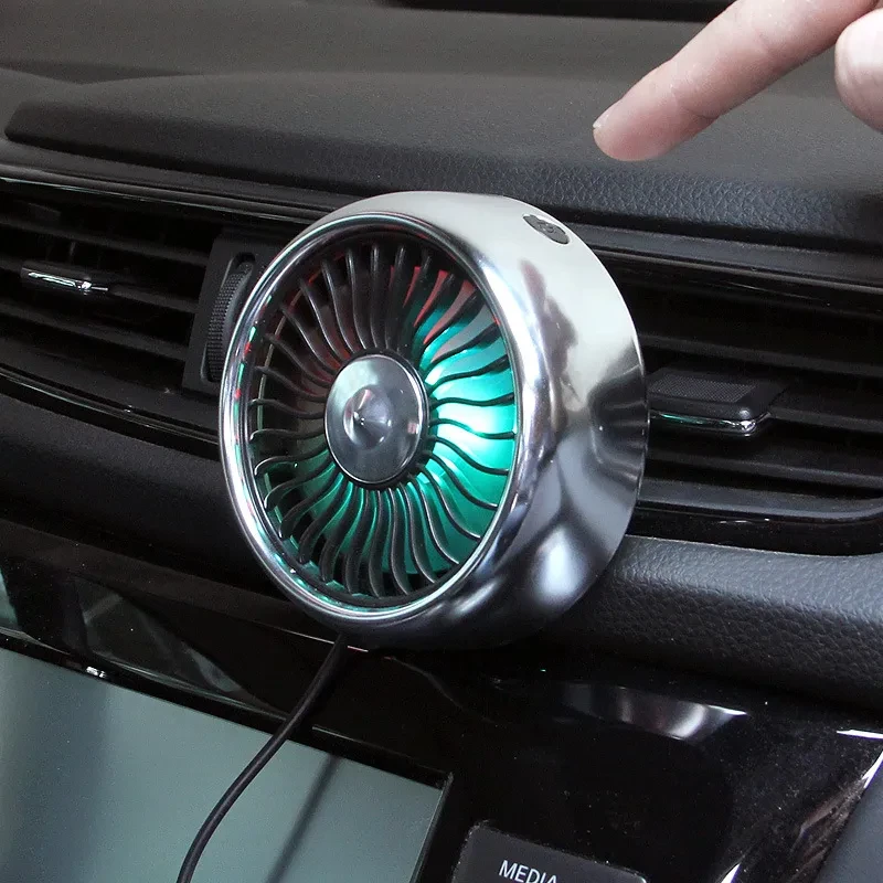 BreezeGlow USB Car Fan | Air Vent Cooling with LED Lighting