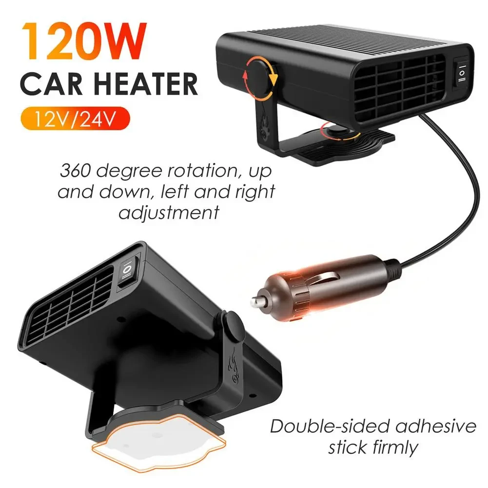 Portable 12V/24V Car Heater & Defroster | Fast Window Demist Fan