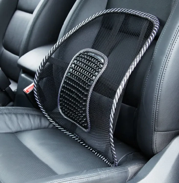 Black Mesh Lumbar Support Cushion – Universal Office Home Car Seat