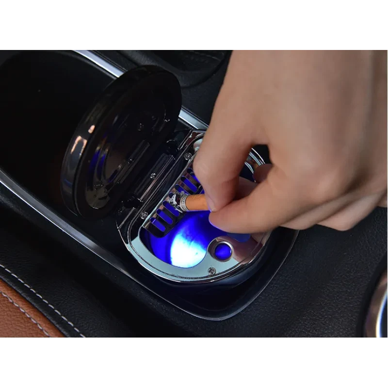 Compass LED Stainless Steel Car Ashtray