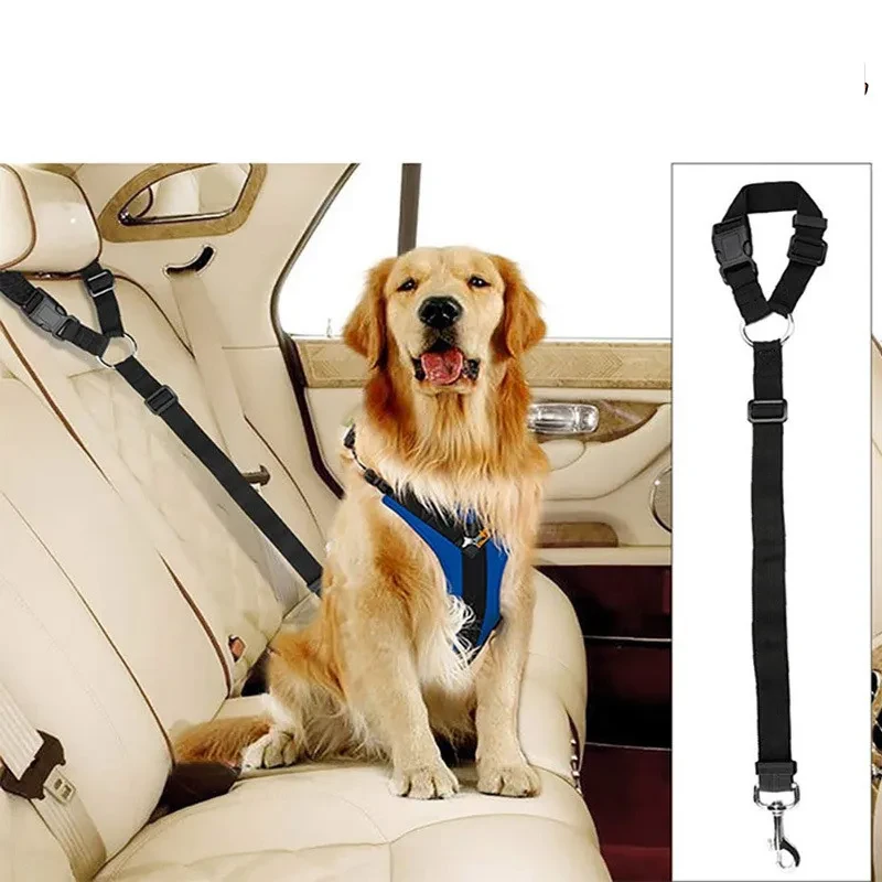 High-Strength Nylon & Aluminum Pet Car Safety Traction Belt – Adjustable