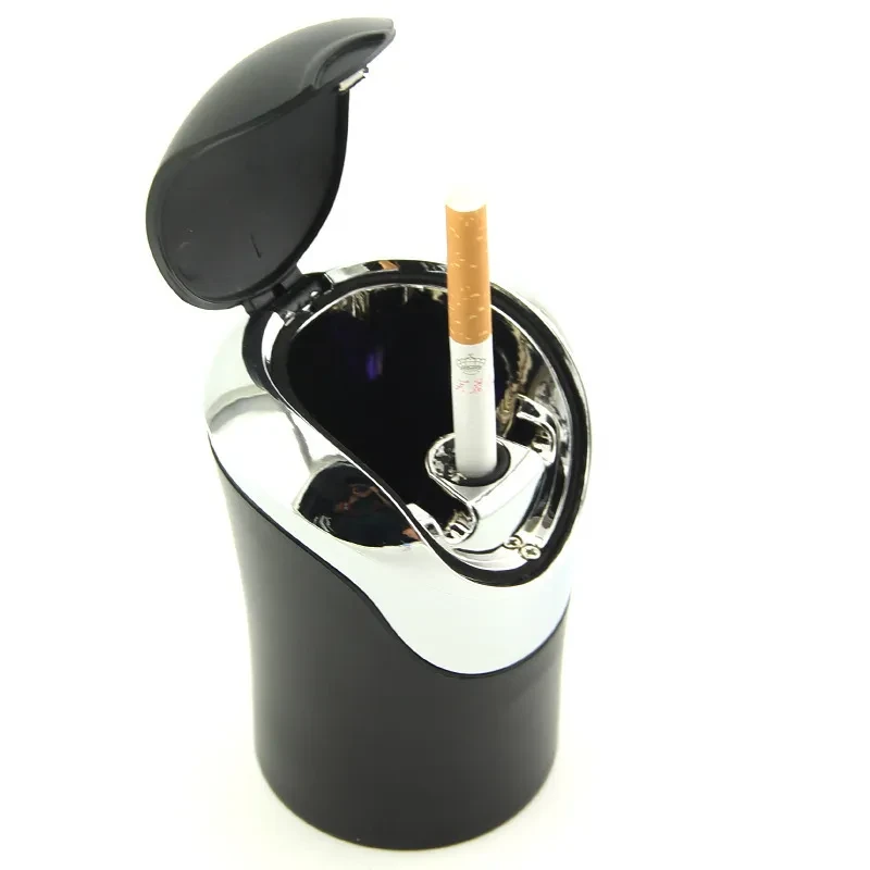 LED-Illuminated Car Ashtray with Built-in Compass & Stainless Liner