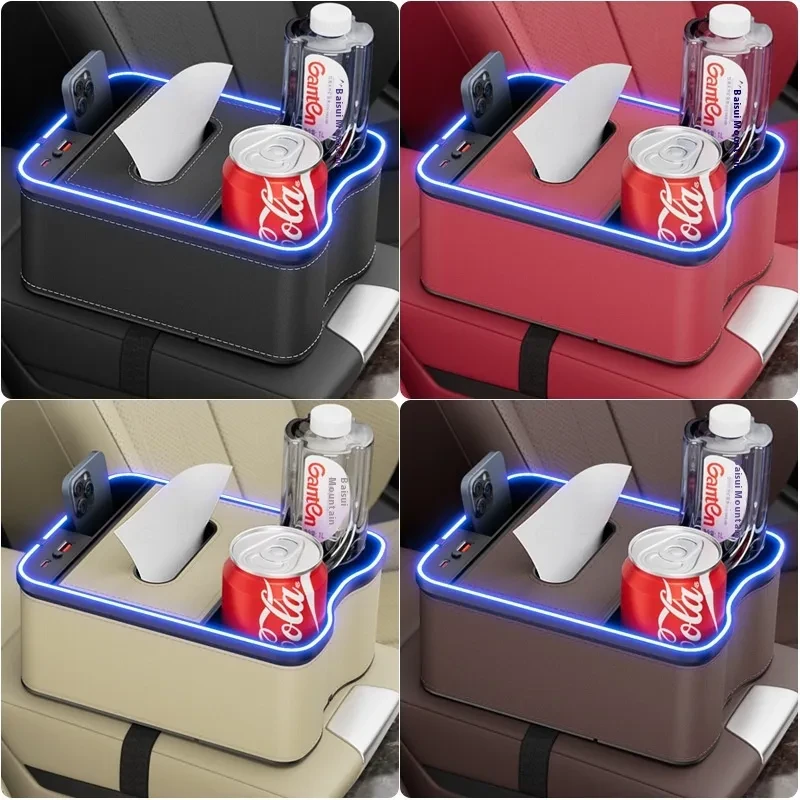 2026 AutoLuxe Leather Armrest Box Storage Organizer for Car