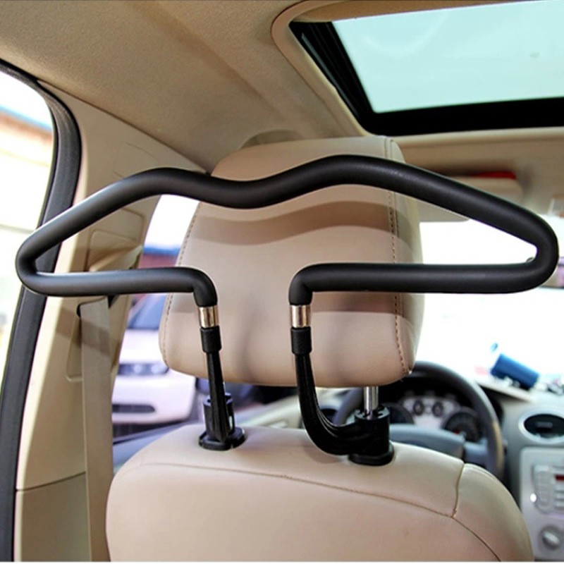 Car Seat Back PU Hanger Stainless Steel Hook Black Organizer