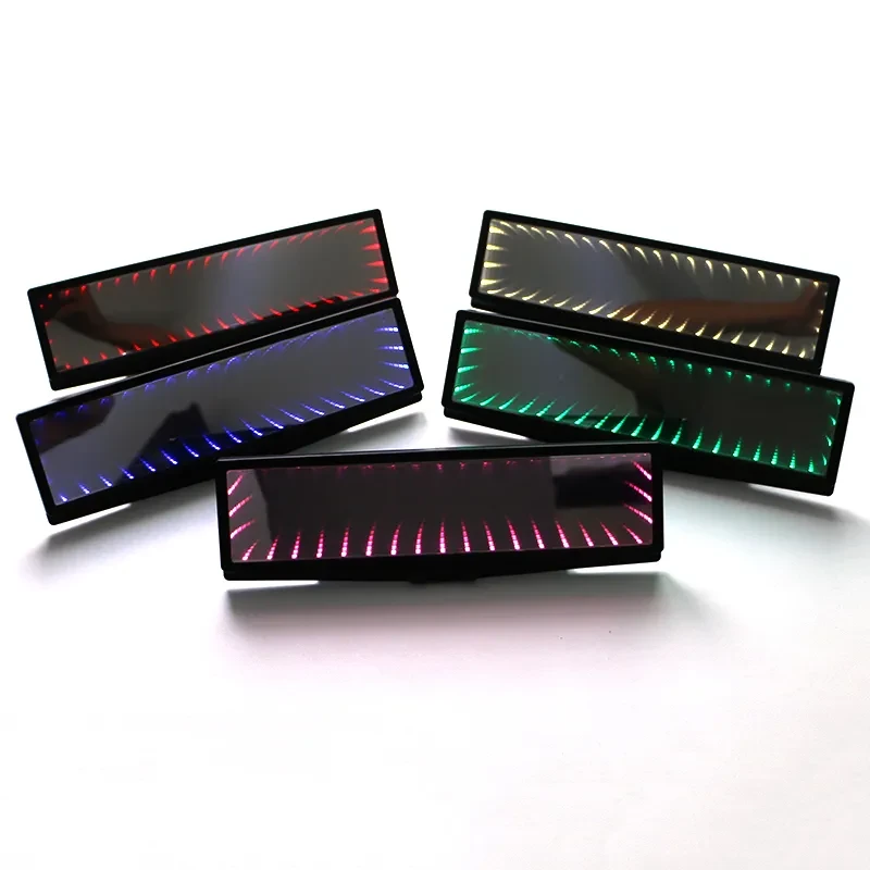 JDM LED Luminous Rearview Mirror Large Field Vision Car Accessory