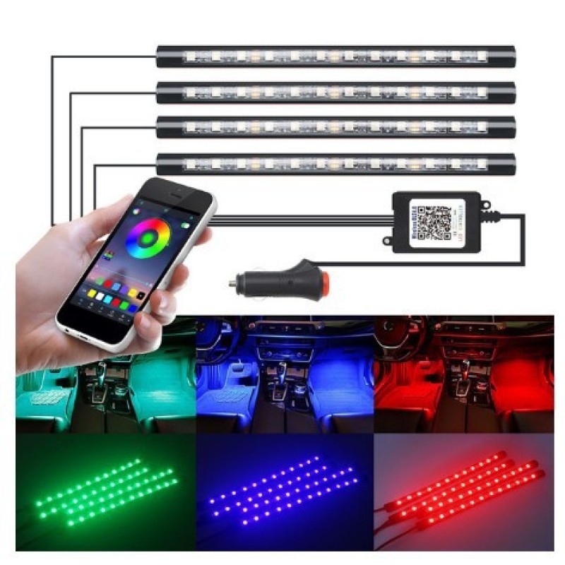 APP Controlled RGB Car Interior LED Atmosphere Light Strip