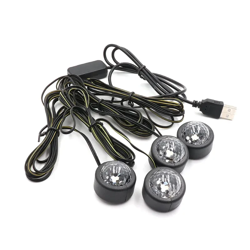 Car LED Foot Mat Light USB Ambient Starry Floor Lamp