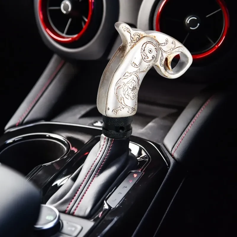 Universal Resin Gear Shift Knob | Silver & Yellow Car Modification