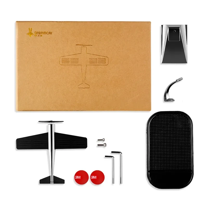 Solar-Powered Rotating Airplane Car Ornament Zinc Alloy Decor