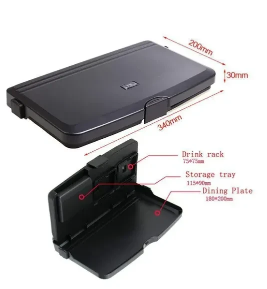 Multifunction Car Drink Tray | Compact ABS Cup & Snack Holder