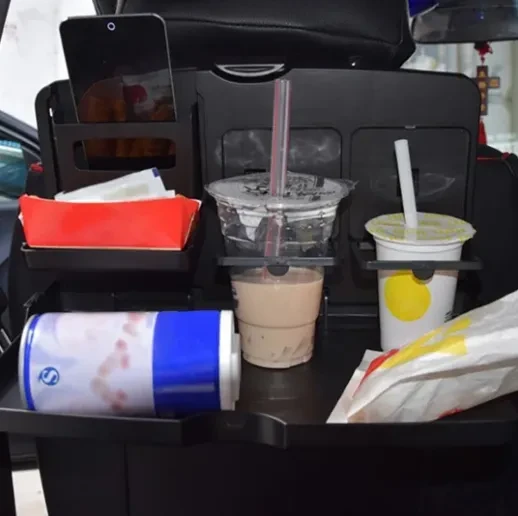 Multifunction Car Drink Tray | Compact ABS Cup & Snack Holder