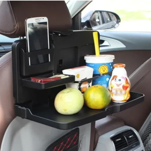 Multifunction Car Drink Tray | Compact ABS Cup & Snack Holder